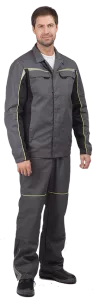 Летний костюм рабочий "ФОРСАЖ" серый+черный мужской