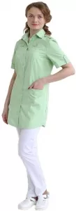 Медицинская блуза женская САФАРИ (зеленый лист), "Доктор Стиль"