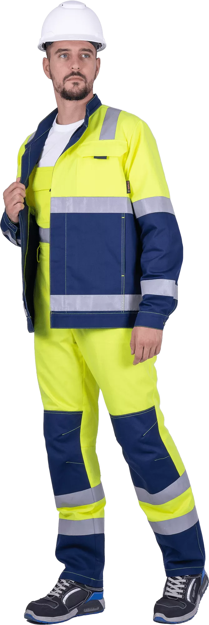 Летний костюм рабочий "РЕФЛЕКТ-1" жёлтый флуоресцентный мужской