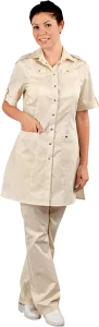 Медицинская блуза женская кремовая Сафари, "Доктор Стиль"