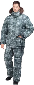 Зимний мужской костюм для охоты КАБАРГА утеплённый, "Sobol" серый