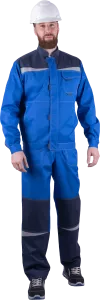 Летний костюм рабочий "КМ-10 ЛЮКС" василек-т.синий мужской
