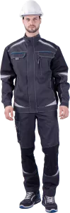 Летняя куртка рабочая "ТУРБО SAFETY" тёмно-серая мужская