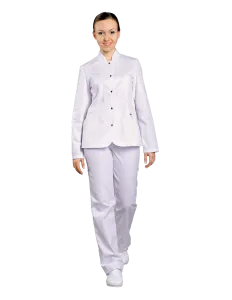 Медицинская блуза женская САНДРА (белый) длинный рукав