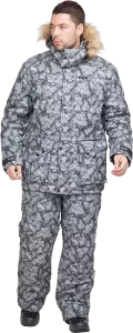 Зимний мужской рыболовный костюм ОРОКТОЙ утеплённый, "Sobol" камни серые